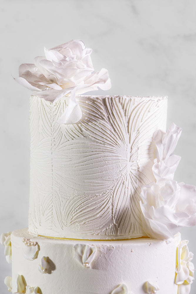 White Petal Wedding Cake