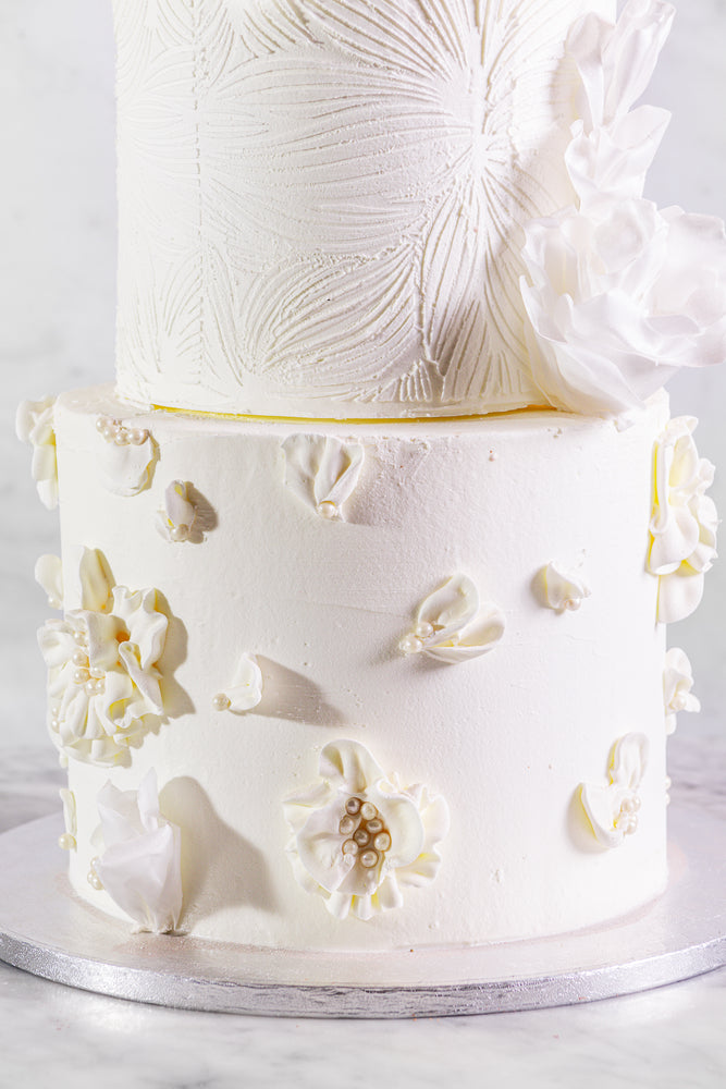 White Petal Wedding Cake
