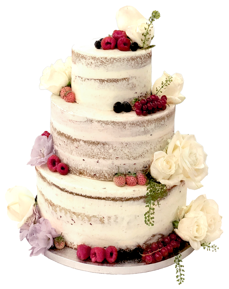 ''Naked'' Style Wedding Cake