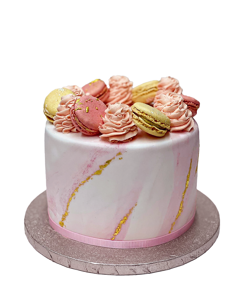 Pink & Gold Marble Cake