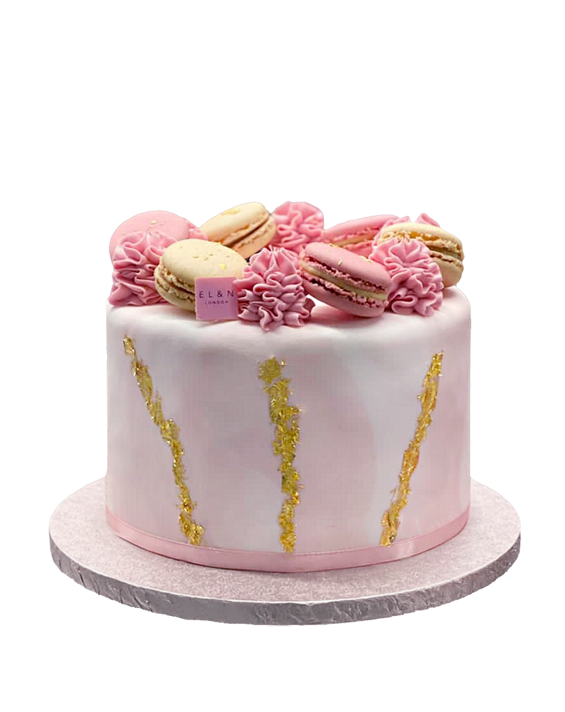 Pink & Gold Marble Cake