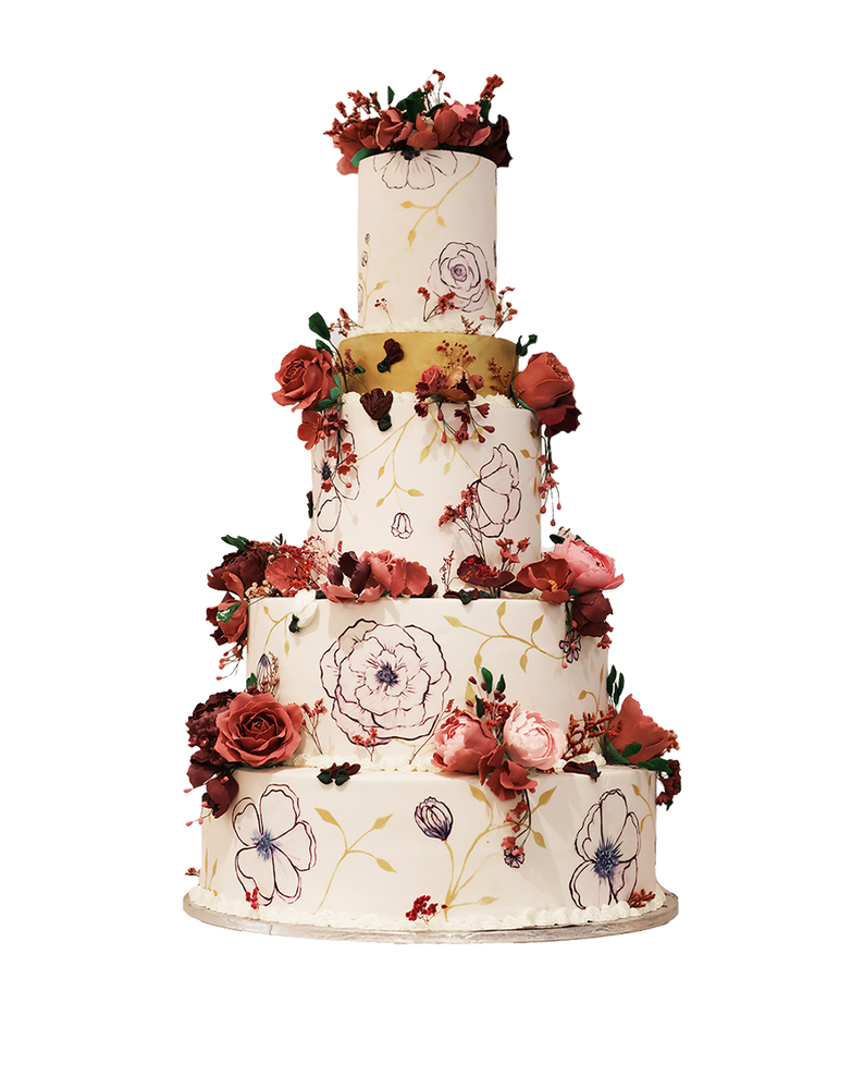 Romance Floral Wedding Cake