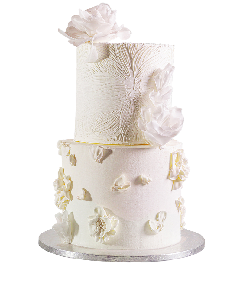 White Petal Wedding Cake